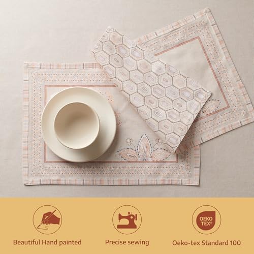 Maison d' Hermine Placemats Set of 4 Reusable 100% Combed Cotton (13"x19")