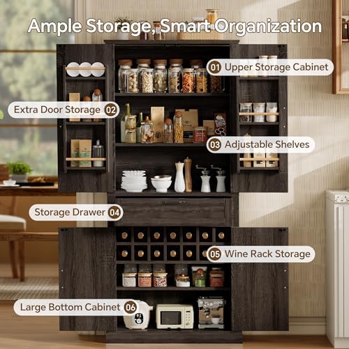 Ball & Cast 71 Inch Farmhouse Kitchen Pantry Cabinet