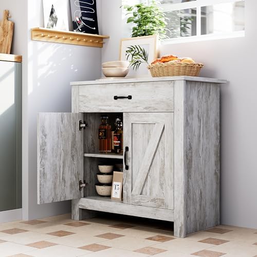 GAOMON Kitchen Pantry Storage Cabinet with Microwave Stand, Freestanding Hutch Cabinet with Buffet Cupboard, Tall Kitchen Cabinets with Adjustable Shelves for Kitchen, Dining Room