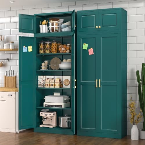 Polup 86" Tall Metal Kitchen Pantry Storage Cabinet with Doors and Shelves