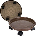 2 Pack Plant Caddy With Wheels,Plant Rollers With Wheels, Round Potted Rolling Plant Stands With Wheels Heavy Duty Flower Pot Rack on Rollers Dolly Trolley Saucer Tray Pallet Plant Dolly (15.5inch, Brown)