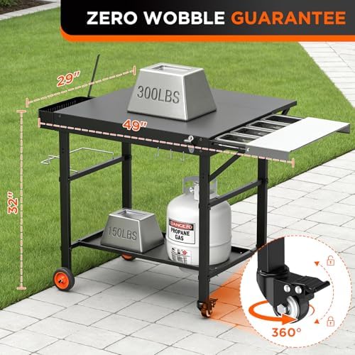 EUTRKei Grill Table, Pizza Oven Table, Grill Cart for Ooni Ninja Blackstone