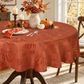 Smiry 60x60 Inch Thanksgiving Jacquard Round Table Cloth for Fall