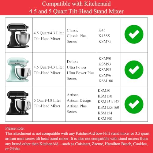 5 Quart Stainless Steel Mixer Bowl for Kitchenaid 4.5/5 Qt Tilt-Head Mixer