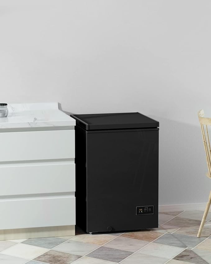 ADT Chest Freezer Free-Standing Top Door Freezers 6.8℉ to -4℉ (3.5 Cubic Feet, CBlack)