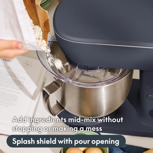 bella STIR 5.3Qt Tilt-Head Stand Mixer, 12-Speed Countertop Mixer, Denim