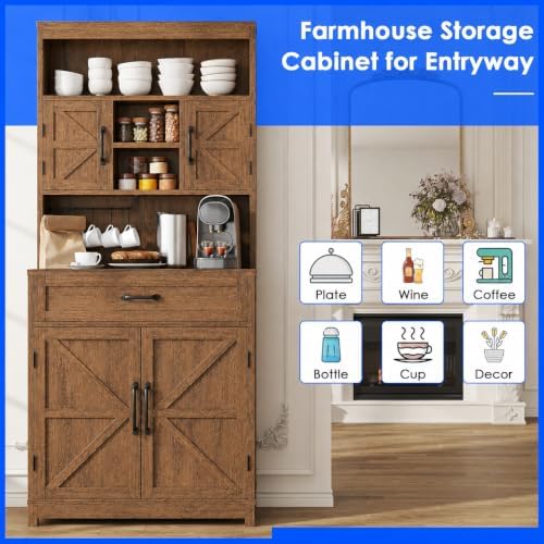 kepptory 69" Kitchen Pantry Cabinet with Shelves and Drawer