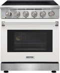 KOSTCH 30 inch Professional Electric Range with 5 Heating Elements Cooktop, 4.55 Cu. Ft. Convection Oven Capacity, Smooth Glass Top, in Stainless Steel, KOS-30RE06H (White)