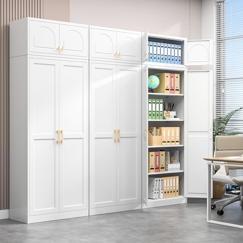Polup Kitchen Pantry Cabinet, 86" Tall Metal Storage Cabinet with Doors