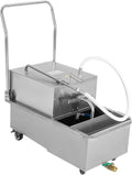 Mobile Fryer Filter Machine, 550W Commercial Oil Filtration System with 14.53 Gallon Tank, Stainless Steel Restaurant Oil Filter Machine with Wheels & Filter Papers for Restaurant & Food Service