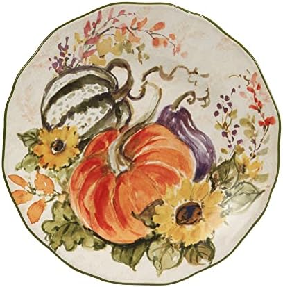 Certified International Harvest Morning Salad/Dessert Plates, Multicolor, Medium, Set of 4