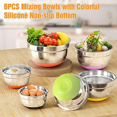 600W Electric Hand Mixer with 6 Piece Mixing Bowls