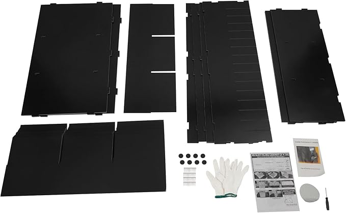 Literature Organizer,Desktop File Sorter Mail Center,Paper Storage Cabinet with 48 Slots Compartments,Suitable for Home School Office (48 Slots Black)