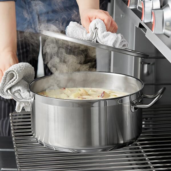 SS1 Series 8 Qt Stainless Steel Brazier with Aluminum-Clad Bottom, Round Pan with Cover, NSF Listed, Induction Ready, Dishwasher Safe, 11 Inch Diameter, 5.5 Inch Height