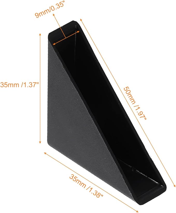 uxcell 20Pcs Plastic Corner Protectors 9x50mm Right Angle Shape Glass Corner Guards Cushion for Corner Protection of Glass, Mirror, Tile, Black