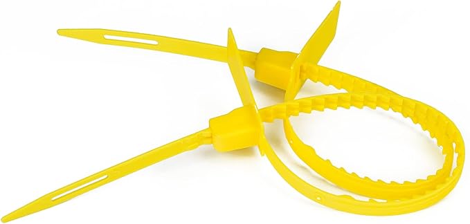 Security Seals Self Locking Tamper Evident Shipping Seals with Numbered Tags & Pull Tight Straps (Truck & Trailer) - 337 mm (13.2" Yellow 1K PCS)