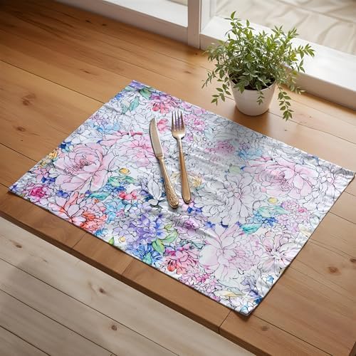 Maison d' Hermine Placemats Set of 4 Reusable 100% Cotton (13"x19")