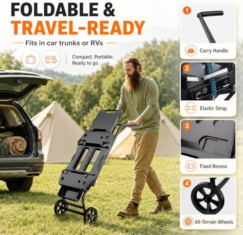 GRISUN Foldable Grill Table Stand for Ninja Woodfire Grill, Blackstone 22"