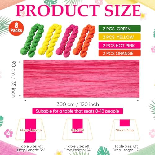 8 Pcs Hawaiian Cheesecloth Table Runner 118"