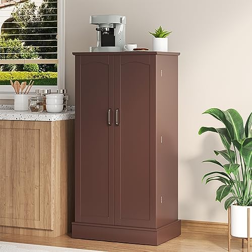 kepptory 47" Freestanding Kitchen Pantry Cabinet with Adjustable Shelves