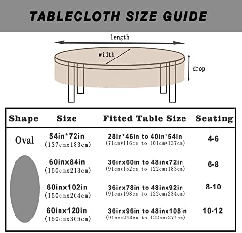 Fall Thanksgiving Double Border Decoration Tablecloth, Sunflower & Pumpkin Harvest Tablecloths Waterproof Table Cover for Dinner Kitchen Party Holiday Decorations, Oval 60 x 120