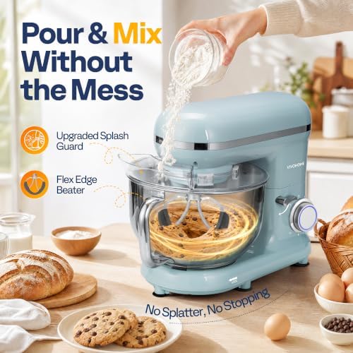 VIVOHOME Stand Mixer, 6-Quart Tilt-Head Kitchen Mixer with Bowl, Blue