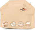 Heavy Duty BBQ Grill Cover for Outdoor Grill, 60 Inch – Waterproof, Weather Resistant, UV & Fade Resistant with Adjustable Straps – Gas Grill Cover for Weber, Genesis, Charbroil, etc. Tan