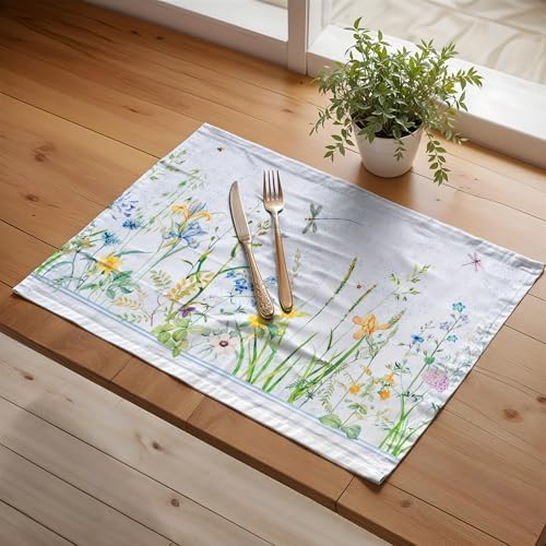 Maison d' Hermine Placemats Set of 4 Reusable 100% Cotton (13"x19")