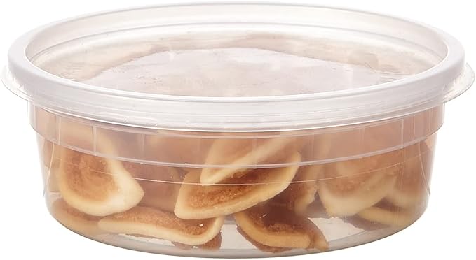 FULING [48pack 8oz Plastic Containers with Lids Deli Disposable Food Storage Takeout Containers Airtight BPA-Free Leakproof Round Bowls for Soup Salad Restaurant Supplies with Clear Lids