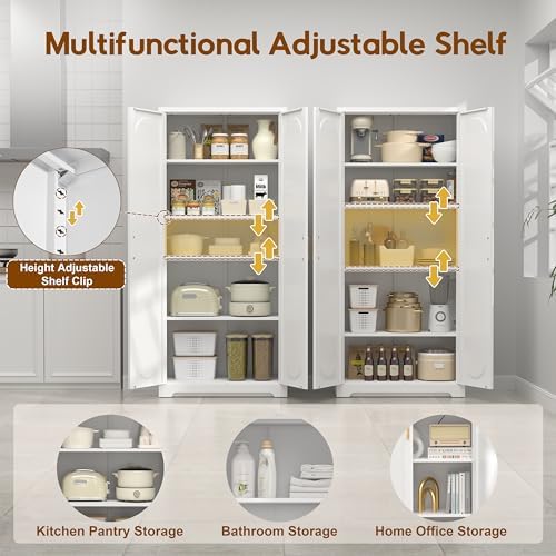 UNICOLY 71" Tall Storage Cabinet, Metal Kitchen Pantry Storage Cabinets