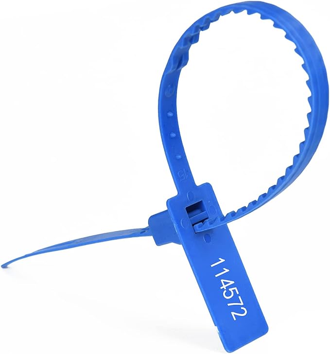 Heavy Duty Plastic Security Seals with Self-Locking, Tamper Evident Design - Blue, 1000 PCS (13.2" x 337 mm)