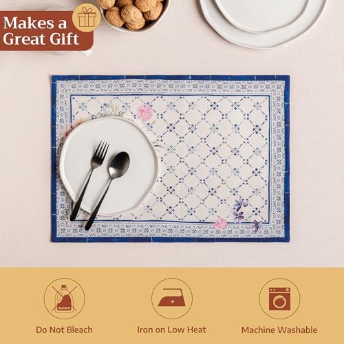 Maison d' Hermine Placemats Set of 4 Reusable 100% Cotton (13"x19")