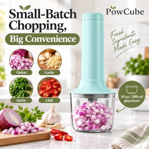Cordless Hand Mixer, 4-in-1 Handheld Electric Mixer with Electric Whisk Frother & 10 oz Mini Food Chopper, USB-C Rechargeable 4-Speed Hand Mixer for Eggs, Cream, Coffee & Small-Batch Prep