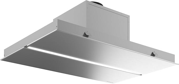 Futuro Futuro IS36SAVONA-INOX Ceiling Mount Range Hood, Stainless Steel, 36x23-5/8x11 inch, LED Light Strip, 940 CFM, 0.5-3.2 Sones, Remote Control Included