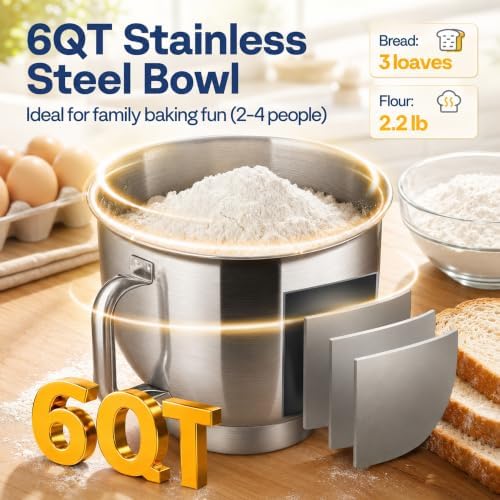 VIVOHOME Stand Mixer, 6-Quart Tilt-Head Kitchen Mixer with Bowl, Black