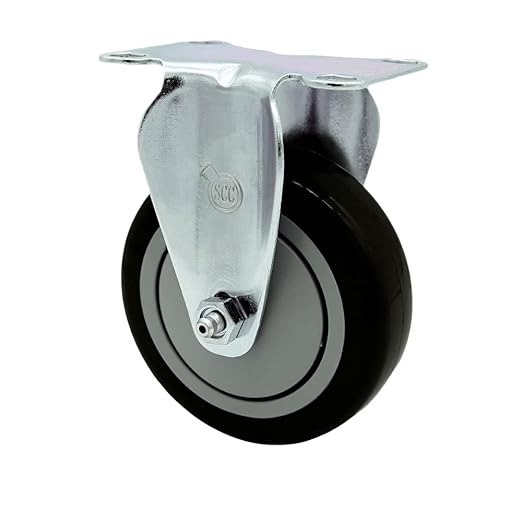 Service Caster Brand Replacement Caster for Uline Caster H-5539R-Rigid Top Plate Caster with 4 Inch Black Polyurethane Wheel-Light Duty Replacement Caster-Fits Carts, Dollies and Poly Box Truck H-1956
