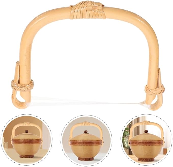Replacement Teapot Handle for Ceramic Tea Pots U-Shape Rattan Grip Bamboo Cane Handle Accessory Heat Resistant Tea Kettle