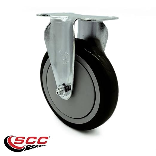 Service Caster Brand Replacement Caster for Uline Caster H-5540R-Rigid Top Plate Caster with 5 Inch Black Polyurethane Wheel-Light Duty Replacement Caster-Fits Carts, Dollies and Poly Box Truck H-3840