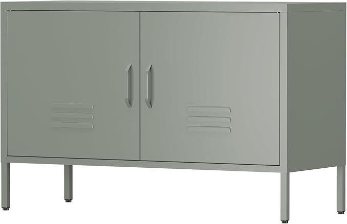 Metal Storage Cabinet,Short Locker Cabinet with Storage,Modern Cabinet for Bedroom,Classroom,Green