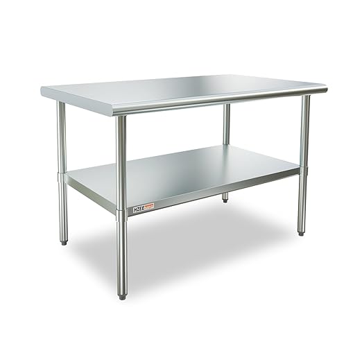 Stainless Steel Table for Prep & Work 30x48, 4ft, Commercial Heavy Duty Table with Undershelf for Restaurant, Home and Hotel Kitchen