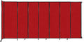 Wall-Mounted Sliding StraightWall Room Divider | Adjustable Widths | Locking Wheels | Room Separator | Up to 15'6" Wide x 7'6" Tall Red Fabric Panels
