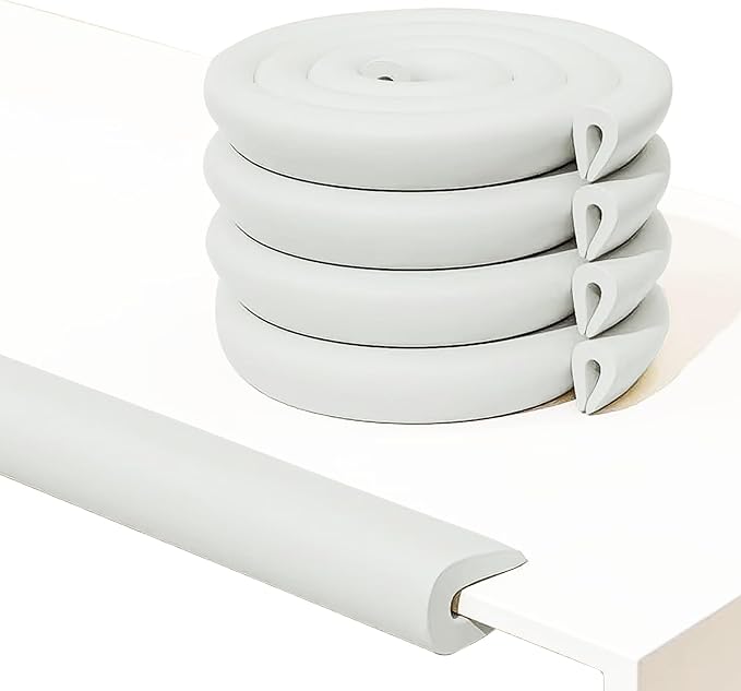 U Shape Edge Protectors for Glass Coffee Table,Foam Baby Proofing Safety Bumper Guard Strip,Corner Protectors for Kids,Extra Thick,Suitable for Furniture Fireplace,6.5 Ft/2m (Gray)