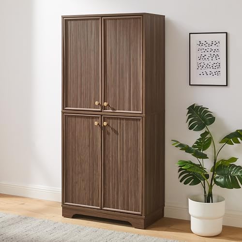 Crosley Furniture Naomi Reeded Pantry Storage Cabinet