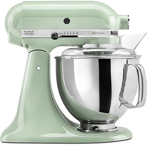 KitchenAid Artisan Series 5 Quart Tilt Head Stand Mixer with Pouring Shield KSM150PS, Pistachio Bundle with Deco Essentials Exclusive CPS 1 Year Extended Protection Pack