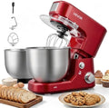 VEVOR 5.3+4.2 Qt Tilt Head Stand Mixer 400W Electric Dough Mixer, 3 Speeds Food Kitchen Mixer with Stainless Steel Bowl, Splash Guard, Dough Hook, Whisk, Beater, for Baking Mixing Whipping