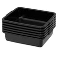24 L Black Food Service Bus Tub, Plastic Commercial Bus Tubs, 6 Packs