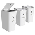 XPIY Trash Can with Lid, 2 Pack 4 Gallons/15 Liters Garbage Can with Press Top, Small Trash Can Dog Proof, Plastic Trash Bin, Waste Basket for Bathroom|Kitchen|Bedroom|Office (1, WhiteWhiteWhite)