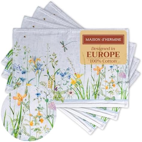 Maison d' Hermine Placemats Set of 4 Reusable 100% Cotton (13"x19")