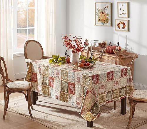 Thanksgiving Harvest Breeze 52 x 70 Inch Rectangle Vinyl Tablecloth