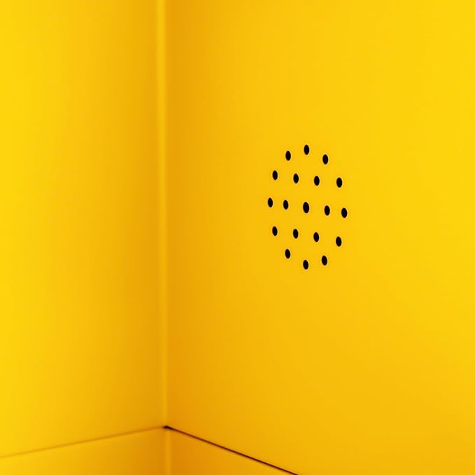 Safety Cabinet 2 Gallon Flammable Cabinet Explosion Proof Fireproof Hazardous Material Storage Box with Double-Lock for Commercial Industrial and Home Use (Yellow, 13 * 13 * 13in)